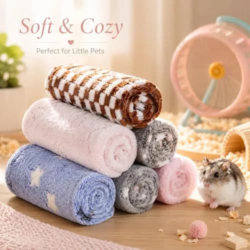 Grddaef Guinea Pig Fleece Blankets 6 Pieces 20cm x 20cm (7.9" x 7.9") | Waterproof & Washable Small Animal Cage Liners thumbnail 5