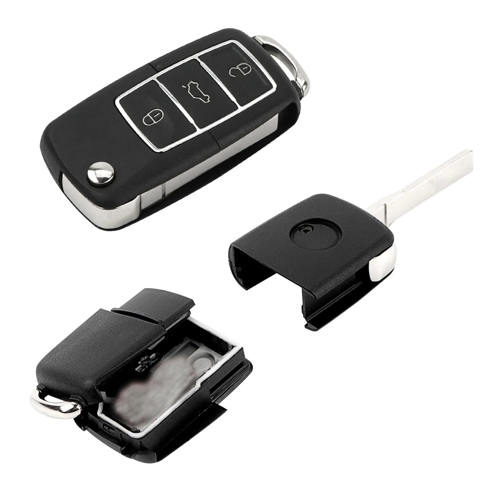 LUEXBOX 2 Pack Fake Car Key Secret Safe Containers | 7.5cm x 3.5cm x 1.5cm (Interior: 3.7cm x 2.2cm x 0.6cm) — Black A