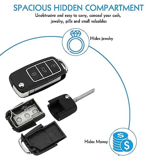 LUEXBOX 2 Pack Fake Car Key Secret Safe Containers | 7.5cm x 3.5cm x 1.5cm (Interior: 3.7cm x 2.2cm x 0.6cm) thumbnail 5