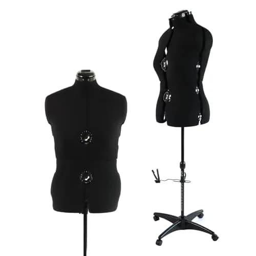 PDM WORLDWIDE Black Adjustable Sewing Dress Form Mannequin Size 12-18 | Fully Adjustable, Stable Base, Cotton Cover thumbnail 1