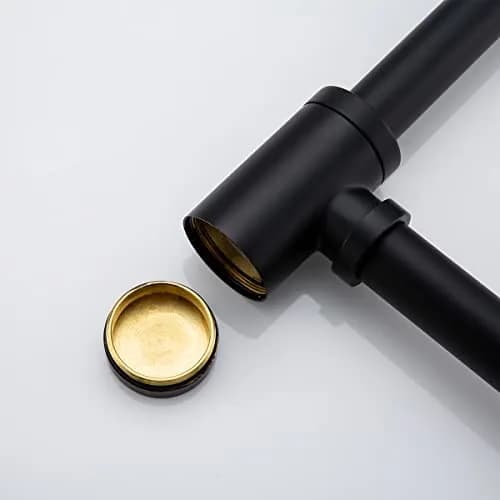 SEABEFORE Brass Round Bottle P-Trap 1 1/4, Adjustable Basin Sink Waste Drain Trap Kit, Matte Black P Trap | Height Adjustable, Solid Brass, Easy Install thumbnail 7