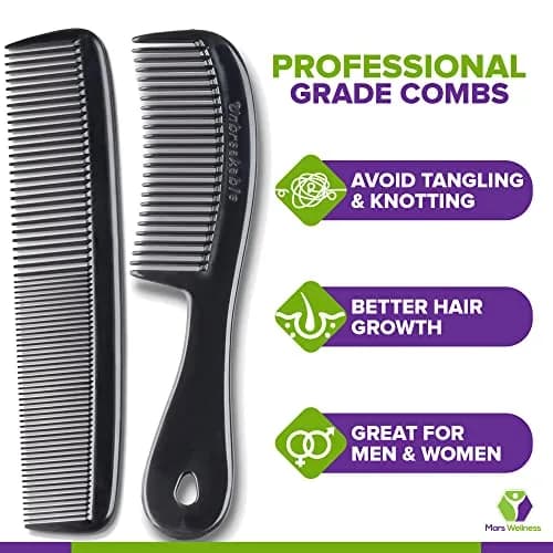 MARS WELLNESS 4 Piece Professional Comb Set Black | 80 Count (Pack of 20) thumbnail 3