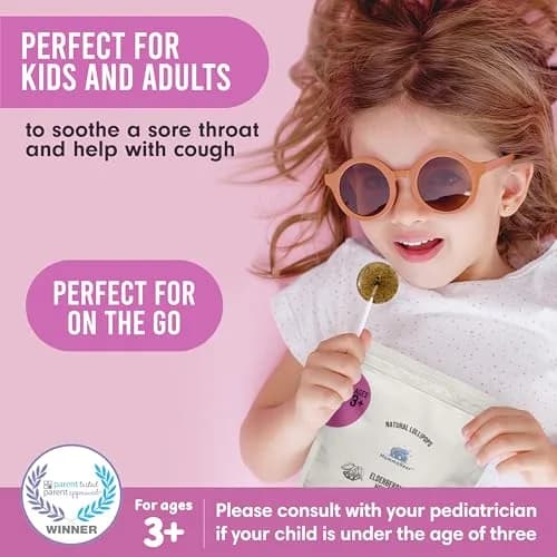 MommaBear Elderberry Honey Cough Lollipops for Kids (10 Pack) | Natural Elderberry & Honey Relief for Children (70-120 chars) thumbnail 5
