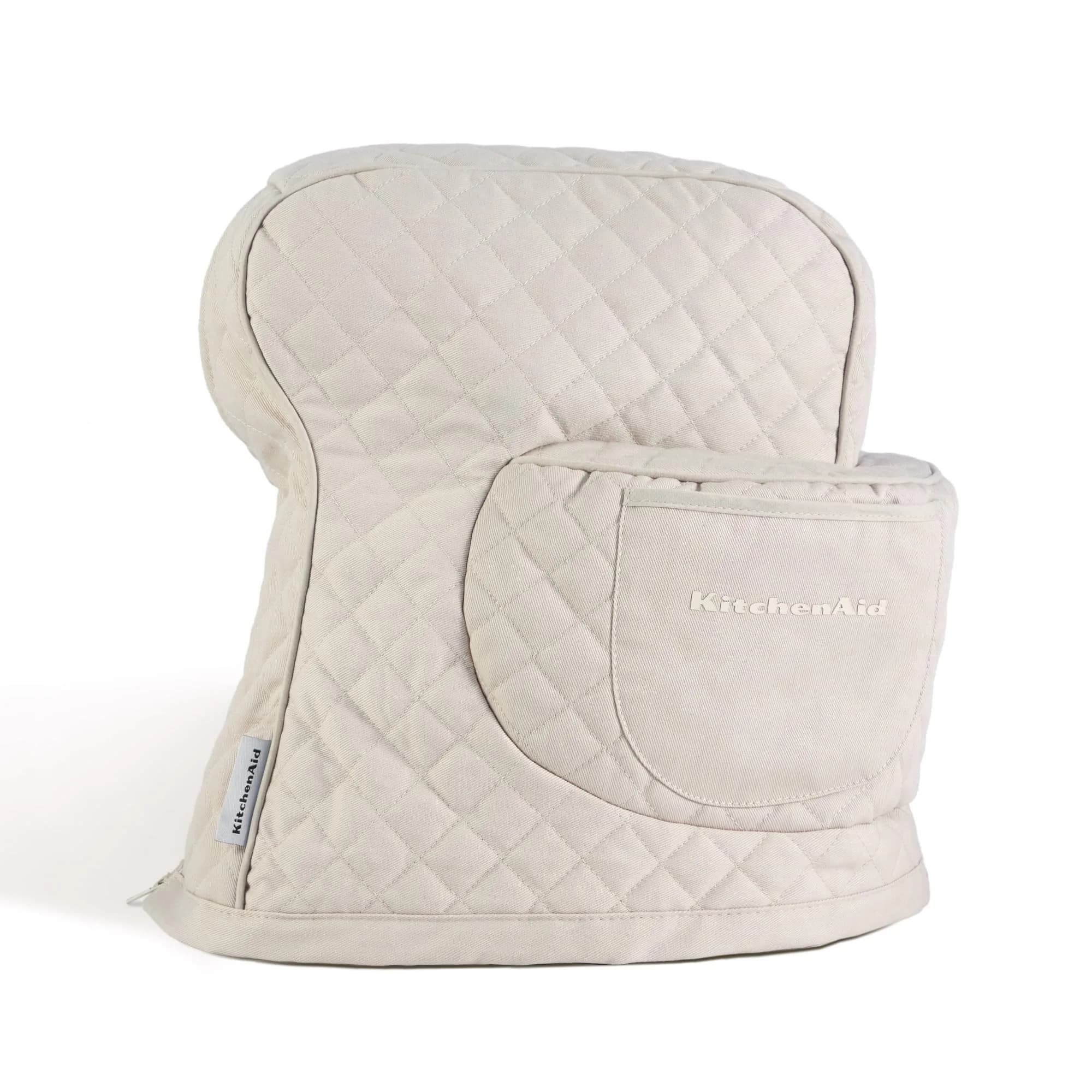 KitchenAid Fitted Tilt-Head Stand Mixer Cover with Storage Pocket, Quilted 100% Cotton, 36.6cm x 45.7cm (14.4"x18"), Milkshake Tan