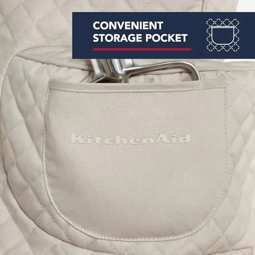 KitchenAid Fitted Tilt-Head Stand Mixer Cover with Storage Pocket, Quilted 100% Cotton, 36.6cm x 45.7cm (14.4"x18"), Milkshake Tan thumbnail 4