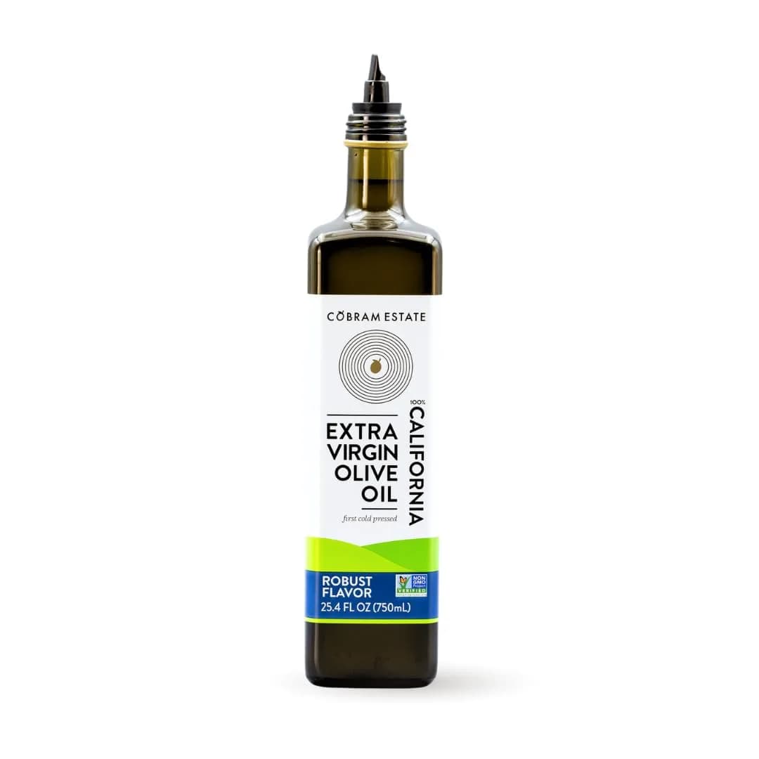 Cobram Estate Robust 100% California Extra Virgin Olive Oil, First Cold Pressed, Non-GMO, Keto Friendly, High in Antioxidants, Bold & Spicy, 750ml Bottle - main product image