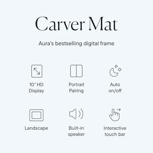 Aura Carver Digital Picture Frame 10.1" | HD Display, Wireless Sharing, Smart Features thumbnail 2