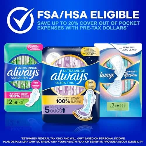 Always Ultra Thin Feminine Pads with Wings, Size 1, Regular Absorbency, Unscented, 126 Count | 100% Leak-Free Protection thumbnail 9