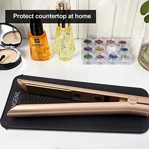 ANGENIL Heat Resistant Travel Mat & Pouch for Hair Tools 11.25 Inch x 5.5 Inch | Food Grade Silicone for Safe Styling thumbnail 3