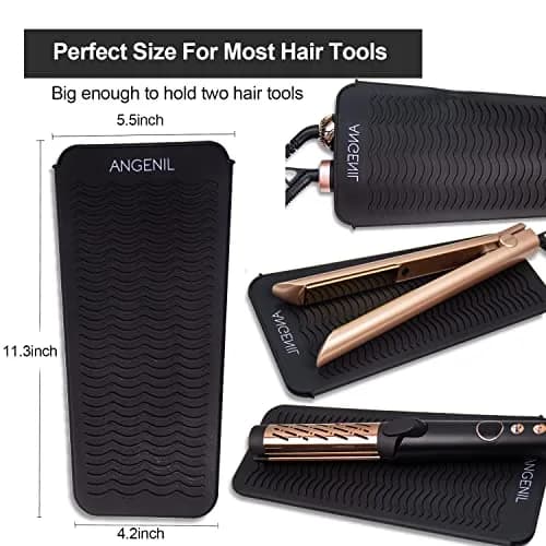 ANGENIL Heat Resistant Travel Mat & Pouch for Hair Tools 11.25 Inch x 5.5 Inch | Food Grade Silicone for Safe Styling thumbnail 7