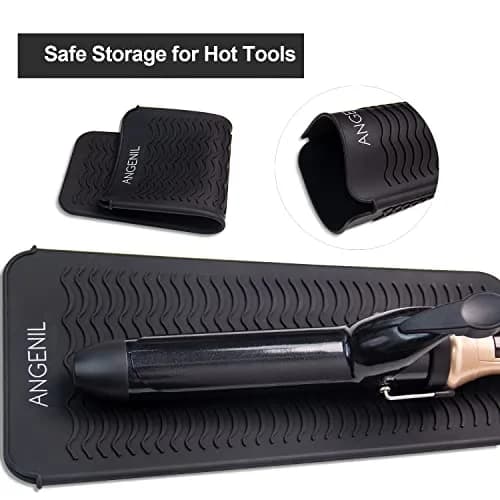 ANGENIL Heat Resistant Travel Mat & Pouch for Hair Tools 11.25 Inch x 5.5 Inch | Food Grade Silicone for Safe Styling thumbnail 9