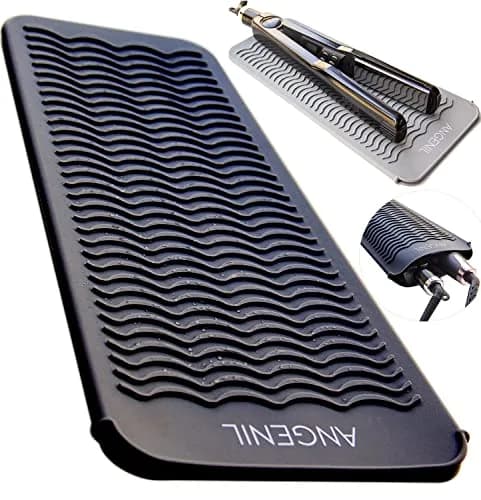 ANGENIL Heat Resistant Travel Mat & Pouch for Hair Tools 11.25 Inch x 5.5 Inch | Food Grade Silicone for Safe Styling - main product image