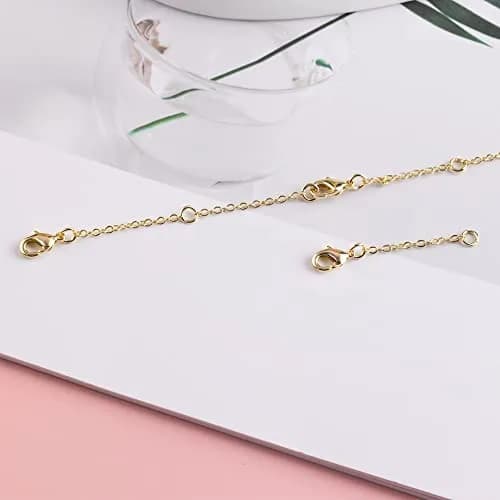 ASH'S CHOICE Gold Necklace Extenders 1.27 cm (0.5 Inch) | 3-Piece Set with Lobster Clasp thumbnail 6