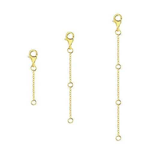 ASH'S CHOICE Gold Necklace Extenders 1.27 cm (0.5 Inch) | 3-Piece Set with Lobster Clasp thumbnail 3