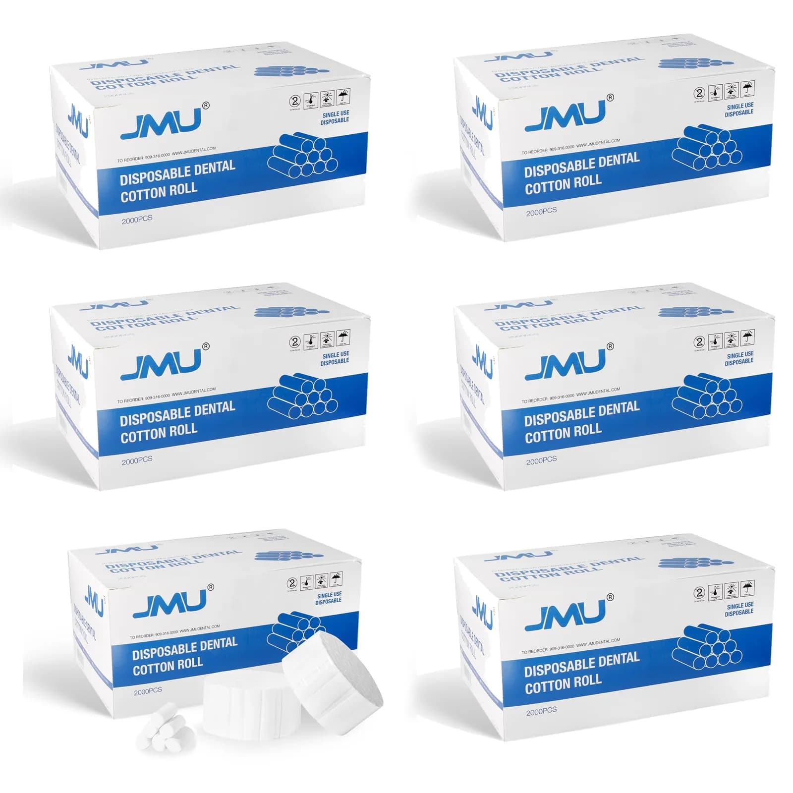 JMU Dental Cotton Rolls 12000 Pcs, 1.5'' Nosebleed Plugs | High Absorbency, Professional Use