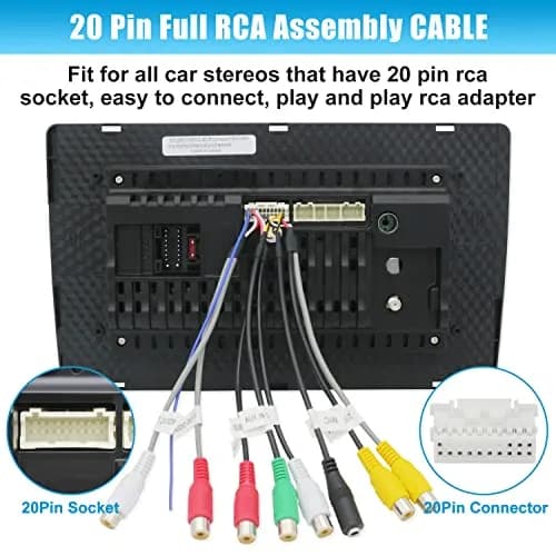Fiegromech Android Car Stereo RCA Adapter 20Pin Connector | Compatible with Most Android Car Radios thumbnail 4