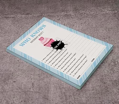 Inkdotpot Who Knows Mommy Best Baby Shower Game Cards 5x7 Inches (Pack of 50) | Fun Party Game for Guests thumbnail 5