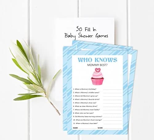 Inkdotpot Who Knows Mommy Best Baby Shower Game Cards 5x7 Inches (Pack of 50) | Fun Party Game for Guests thumbnail 2