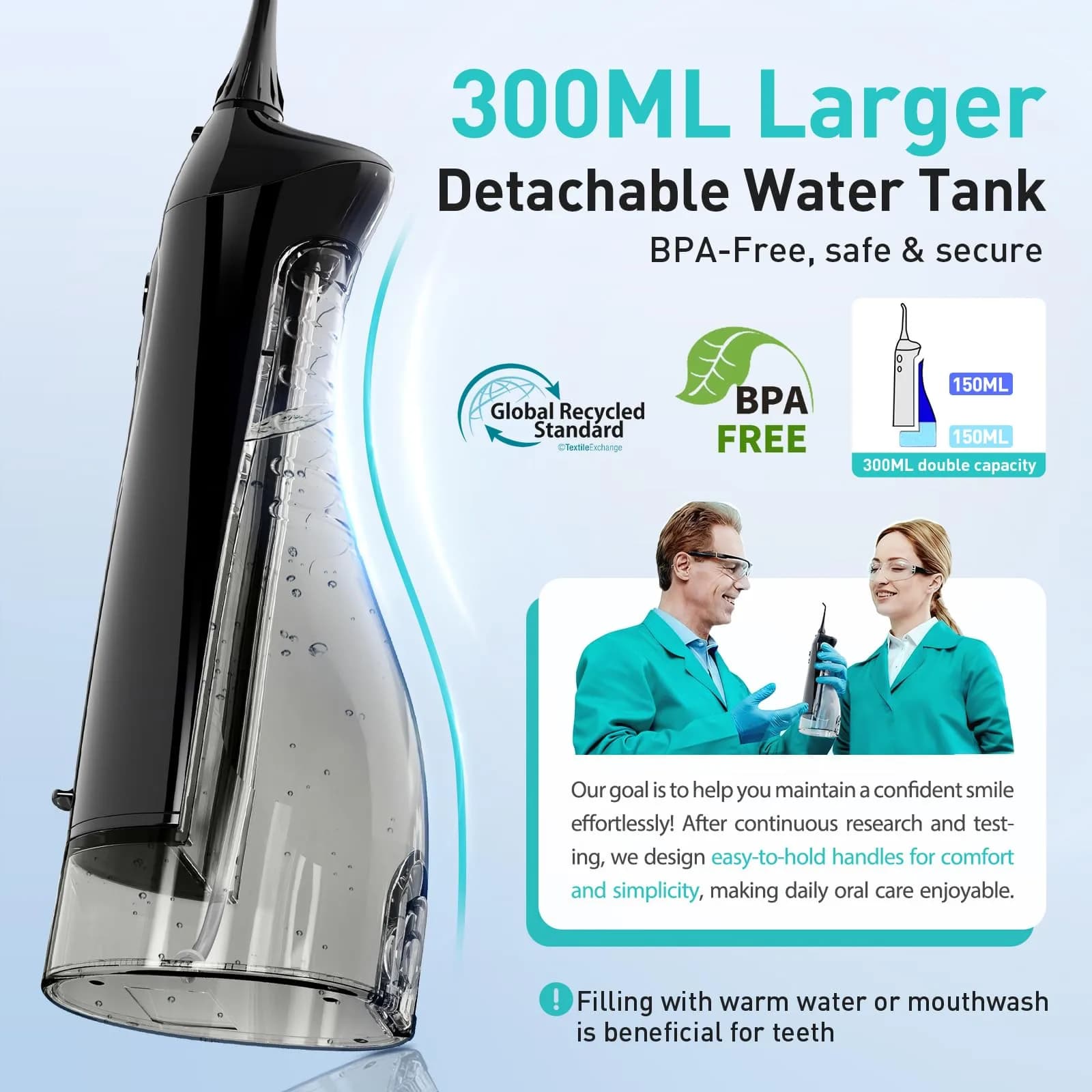 COSLUS ADA Accepted C20 Water Dental Flosser 300ml Tank | Cleans Gums Effectively - view 3