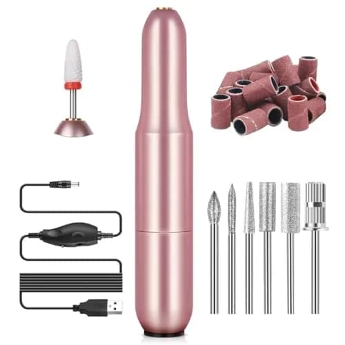 SAVILAND Electric Nail Drill Professional 20000RPM Cordless Rechargeable | Nail Sanding Tool for Gel Acrylic Polish — A1-Pink