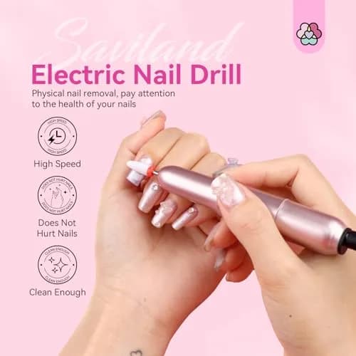 SAVILAND Electric Nail Drill Rose Efile 20,000 RPM | Professional Manicure & Pedicure Tool with 7 Bits & 51 Sanding Bands thumbnail 6