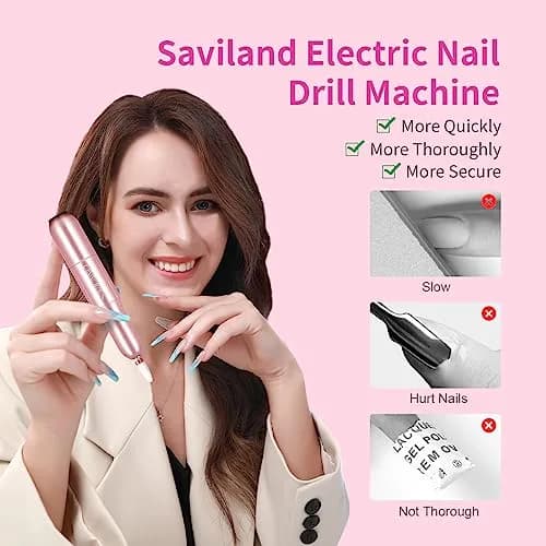 SAVILAND Electric Nail Drill Rose Efile 20,000 RPM | Professional Manicure & Pedicure Tool with 7 Bits & 51 Sanding Bands thumbnail 2
