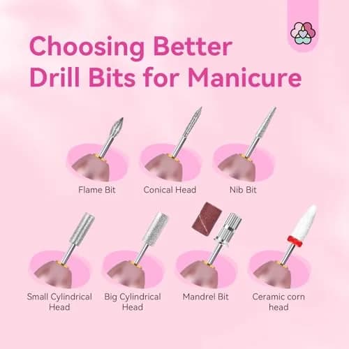 SAVILAND Electric Nail Drill Rose Efile 20,000 RPM | Professional Manicure & Pedicure Tool with 7 Bits & 51 Sanding Bands thumbnail 3
