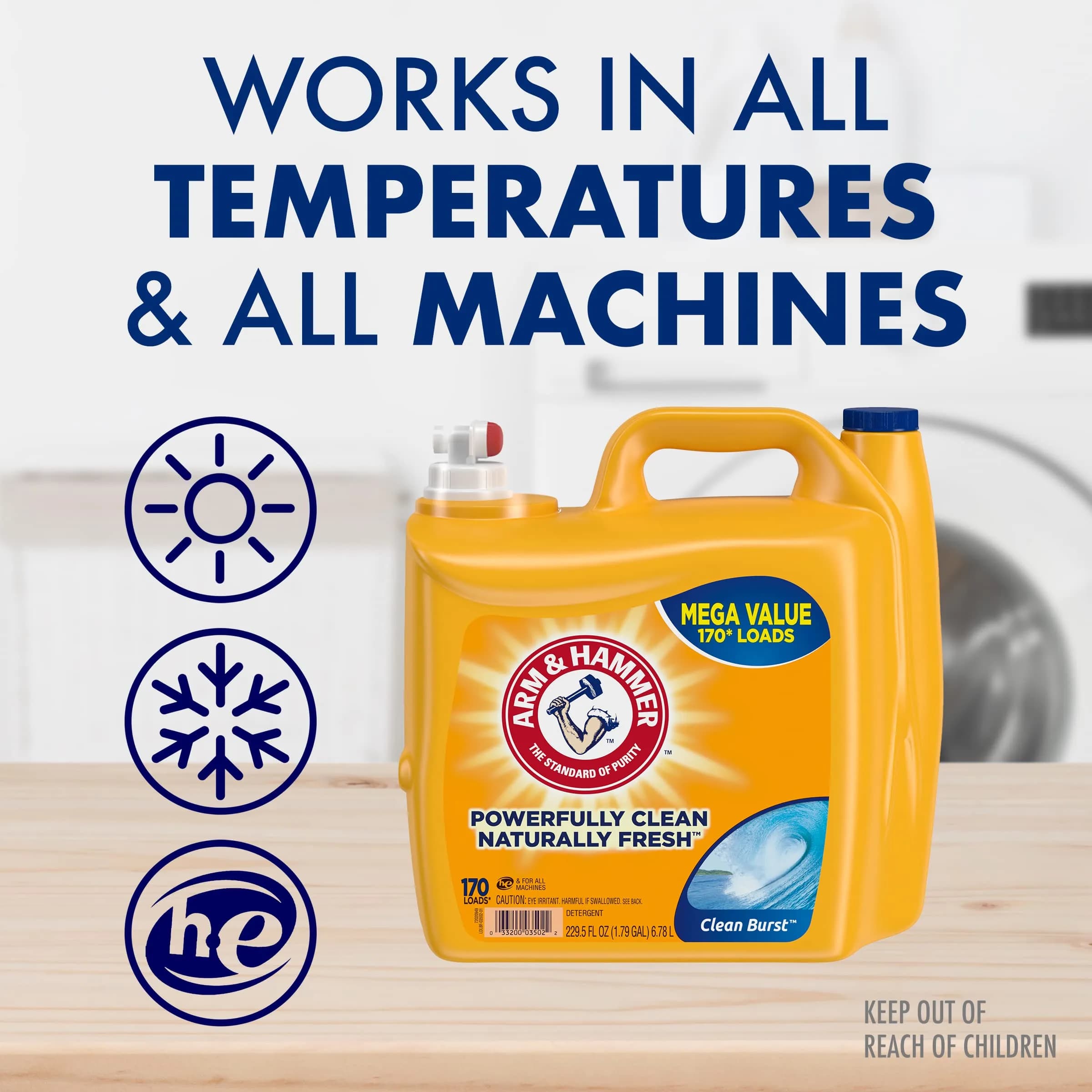 Arm & Hammer Sensitive Skin Free & Clear Liquid Laundry Detergent, Dermatologist Tested, Hypoallergenic, 100% SkinSAFE Certified | Gentle clean for sensitive skin - view 5