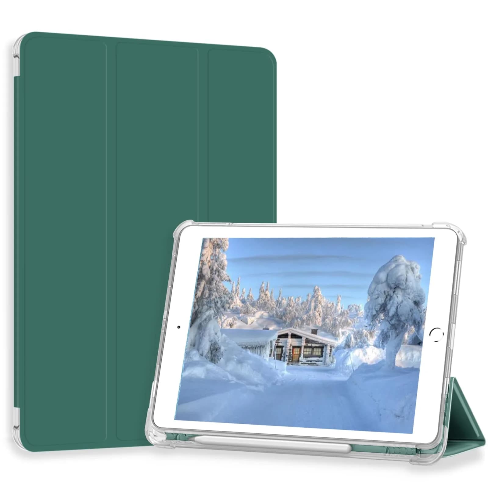 Divufus Dark Green Case with Pencil Holder for iPad Pro 9.7 | Full Protection & Auto Sleep/Wake — Dark Green