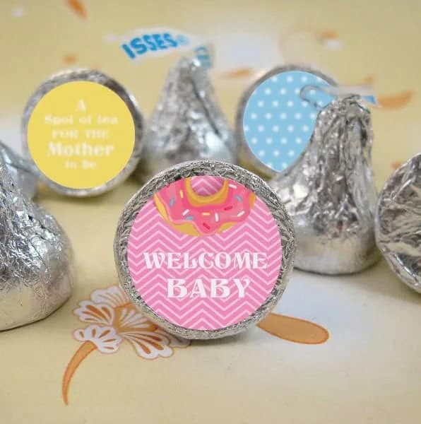 Inkdotpot Baby Shower Chocolate Stickers 0.75 Inch | 190 Pcs Assorted Colors Value Pack thumbnail 1