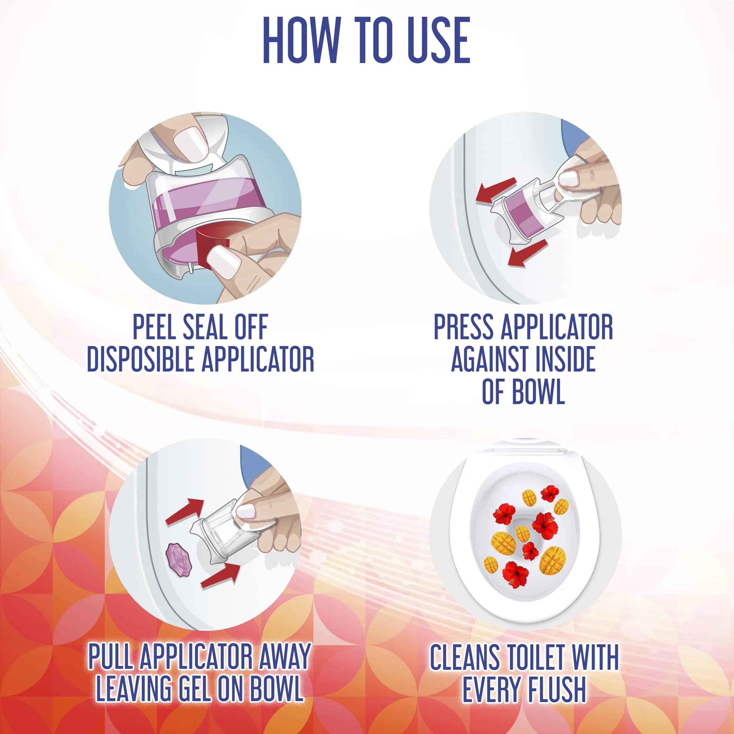 Lysol Click Gel Automatic Toilet Bowl Cleaner Mango & Hibiscus 24 Count Total | Bleach-Free Formula for Continuous Cleaning - view 5