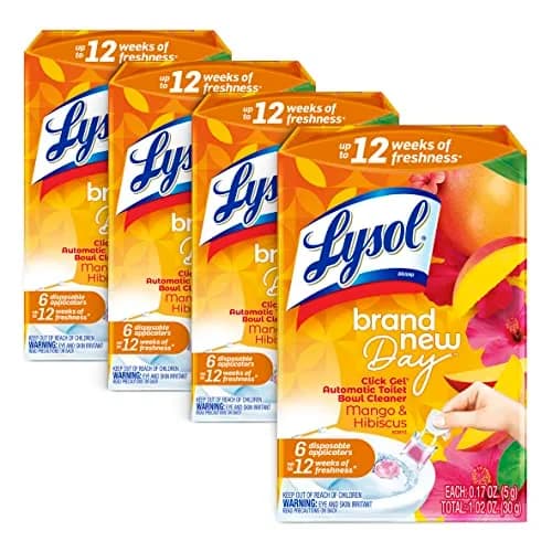 Lysol Click Gel Automatic Toilet Bowl Cleaner Mango & Hibiscus 24 Count Total | Bleach-Free Formula for Continuous Cleaning thumbnail 1