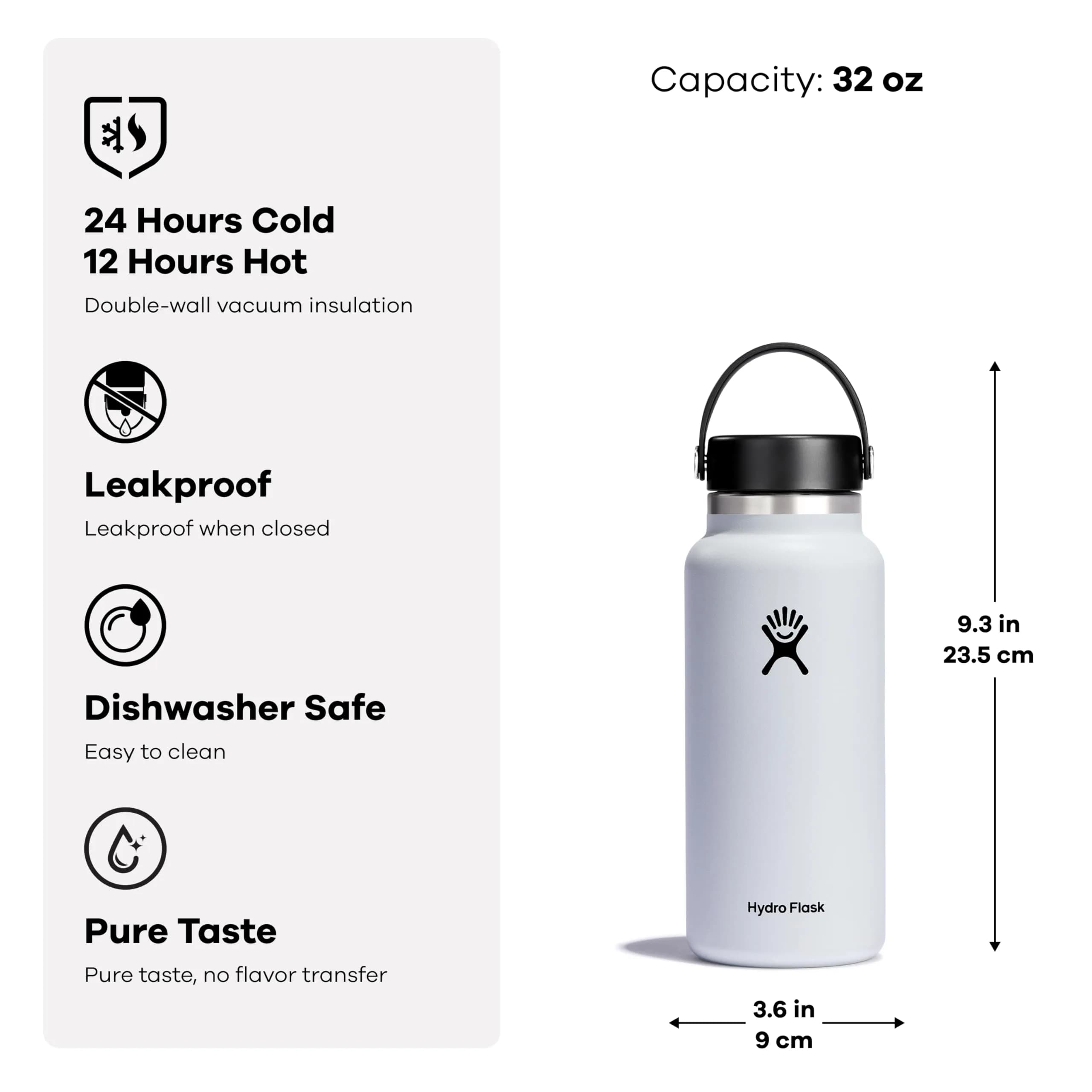 Hydro Flask 32 Oz Wide Mouth Water Bottle in Lupine | Insulated Stainless Steel - view 2