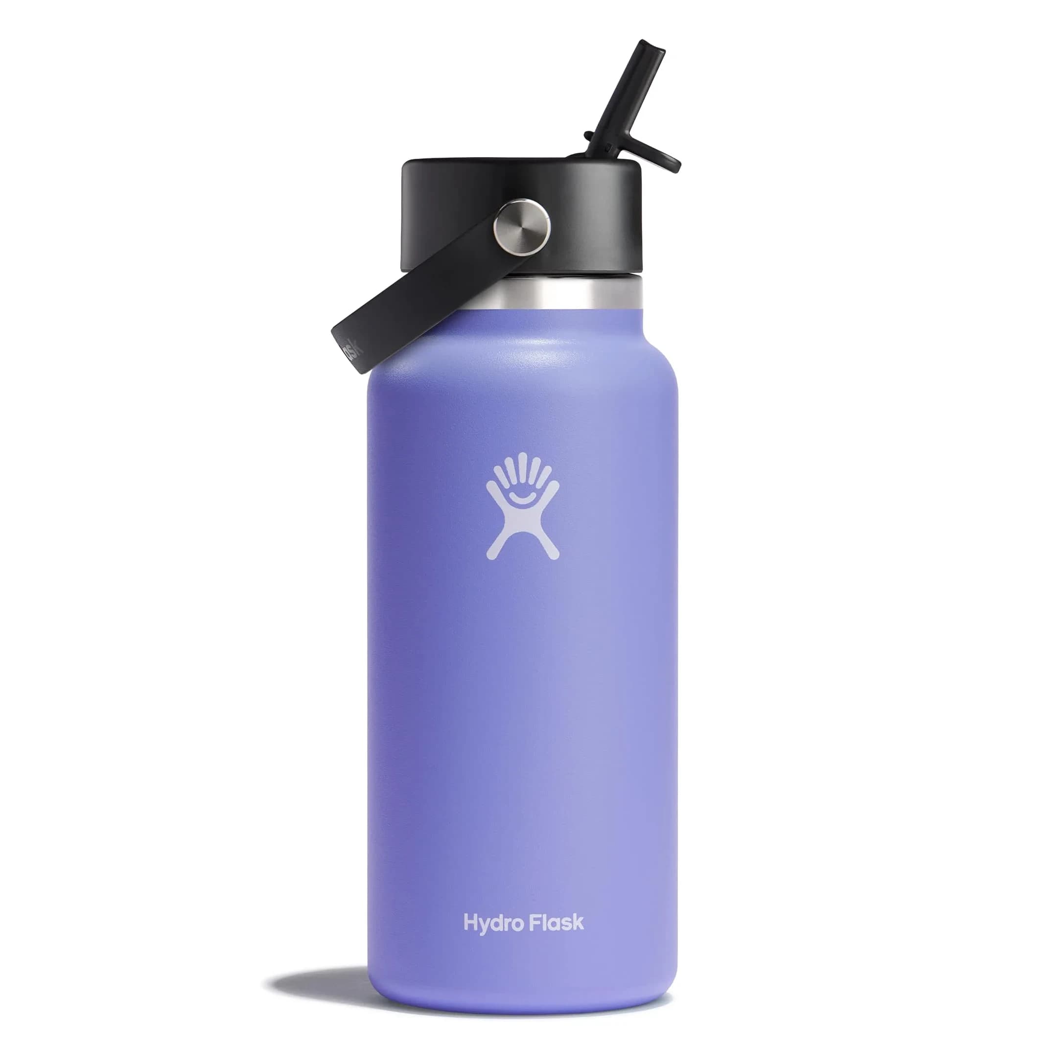 Hydro Flask Wide Mouth Water Bottle 32 Oz (946ml) with Flex Straw Lid | Keeps Drinks Cold 24 Hours — Lupine / 32 Ounces
