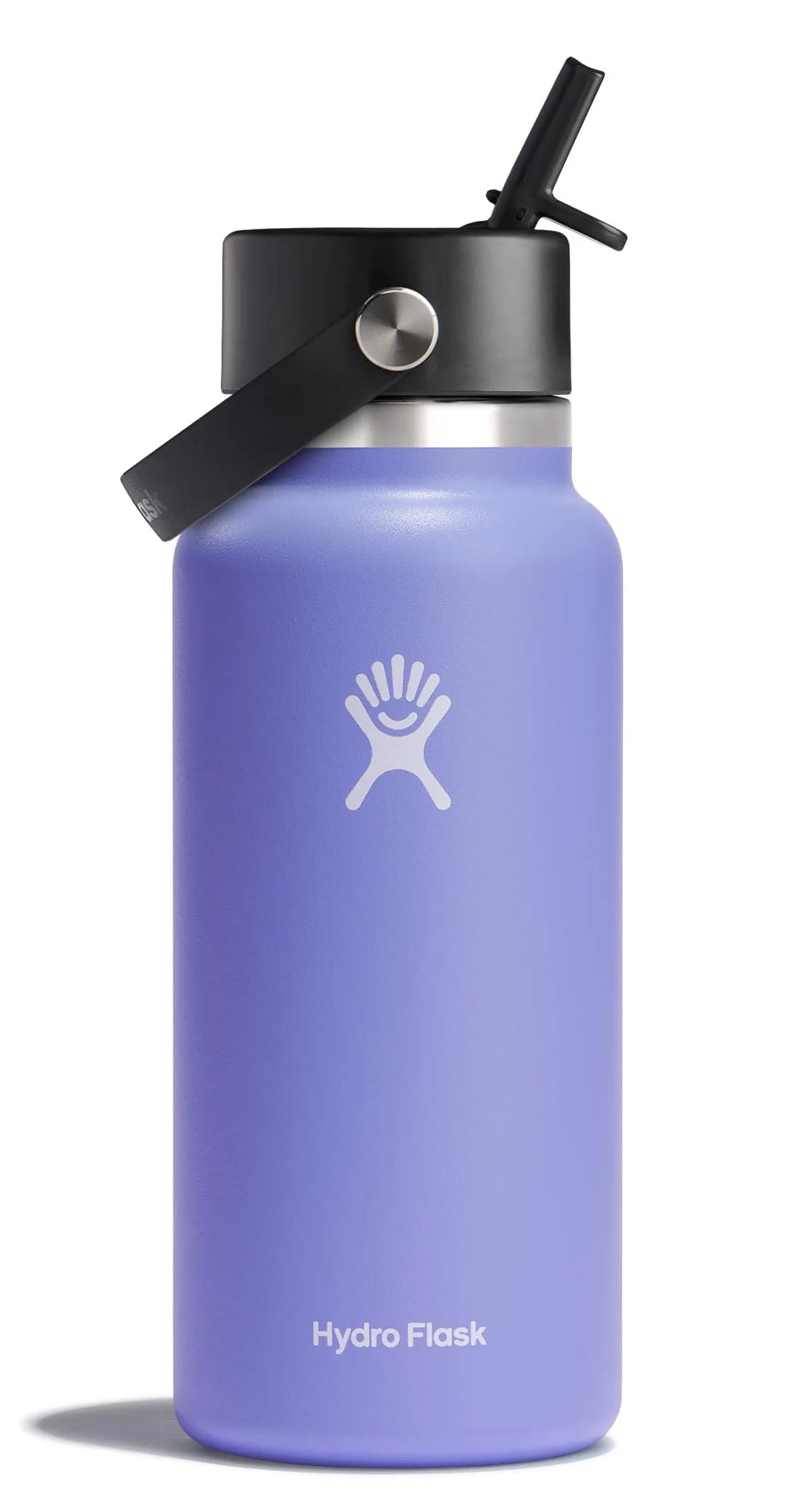 Hydro Flask Wide Mouth Water Bottle 32 Oz (946ml) with Flex Straw Lid | Insulated Stainless Steel for Cold Drinks — Lupine / 32 Ounces