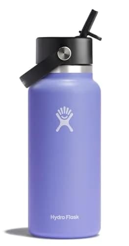 Hydro Flask Wide Mouth Water Bottle 32 Oz (946ml) with Flex Straw Lid | Keeps Drinks Cold 24 Hours thumbnail 1
