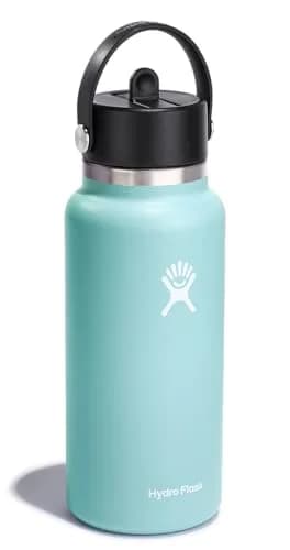 Hydro Flask Wide Mouth Water Bottle 32 Oz (946ml) with Flex Straw Lid | Insulated Stainless Steel for Cold Drinks thumbnail 2