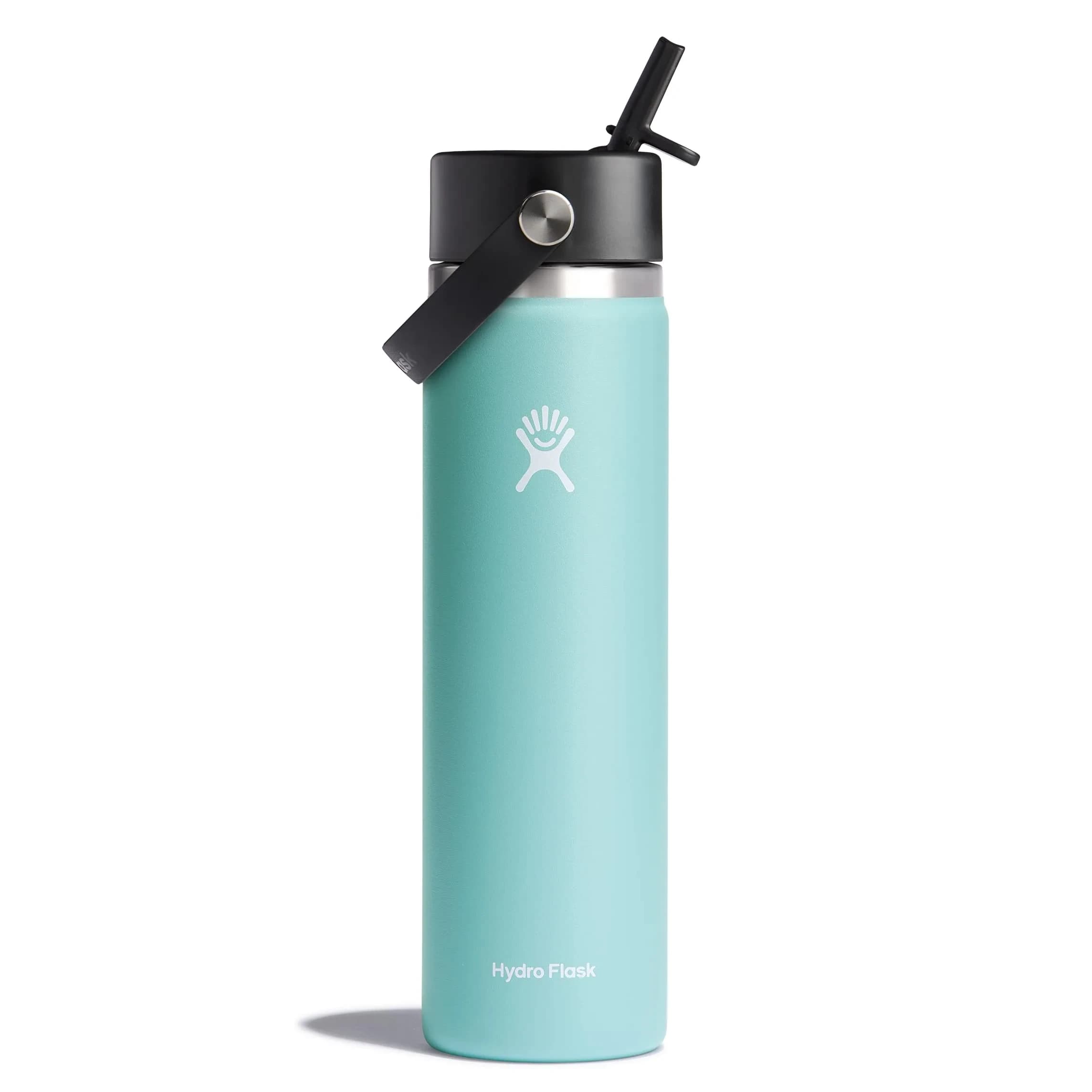Hydro Flask Wide Flex Straw Cap Water Bottle 710ml (24 Oz) | Insulated Stainless Steel for 24 Hours Cold — Dew