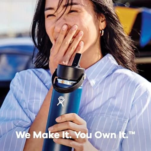 Hydro Flask Wide Mouth Water Bottle 24 Oz (710ml) with Flex Straw Lid | Keeps Drinks Cold for 24 Hours thumbnail 6