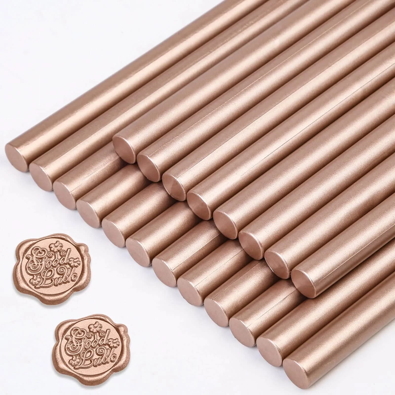 PAXCOO Sealing Wax Sticks, 20pcs, Antique Gold | Easy Glue Gun Application for Crafts & Invitations — Champagne Color