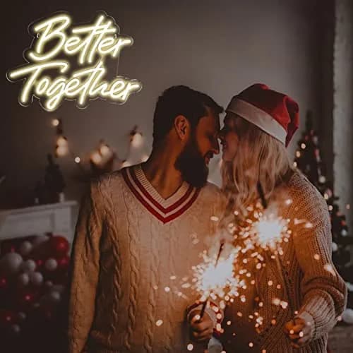 BerniceKelly Better Together Neon Sign Warm White | Wedding & Party Wall Decor 42x30cm thumbnail 8