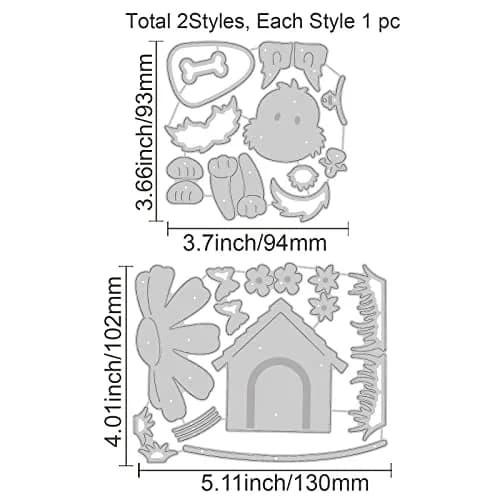 INFUNLY Animal Dog Cutting Dies Metal DIY Dog & House Die Cuts 4.02in x 5.12in | Embossing Stencil for Crafts thumbnail 6