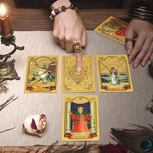 SIOKUY Tarot Cards Deck, Luxury Classic Tarot, Waterproof Gold Foil, Beginners Friendly (Gold Sun) | Premium Visual Experience thumbnail 6