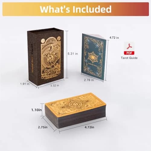 SIOKUY Tarot Cards Deck, Luxury Classic Tarot, Waterproof Gold Foil, Beginners Friendly (Gold Sun) | Premium Visual Experience thumbnail 7