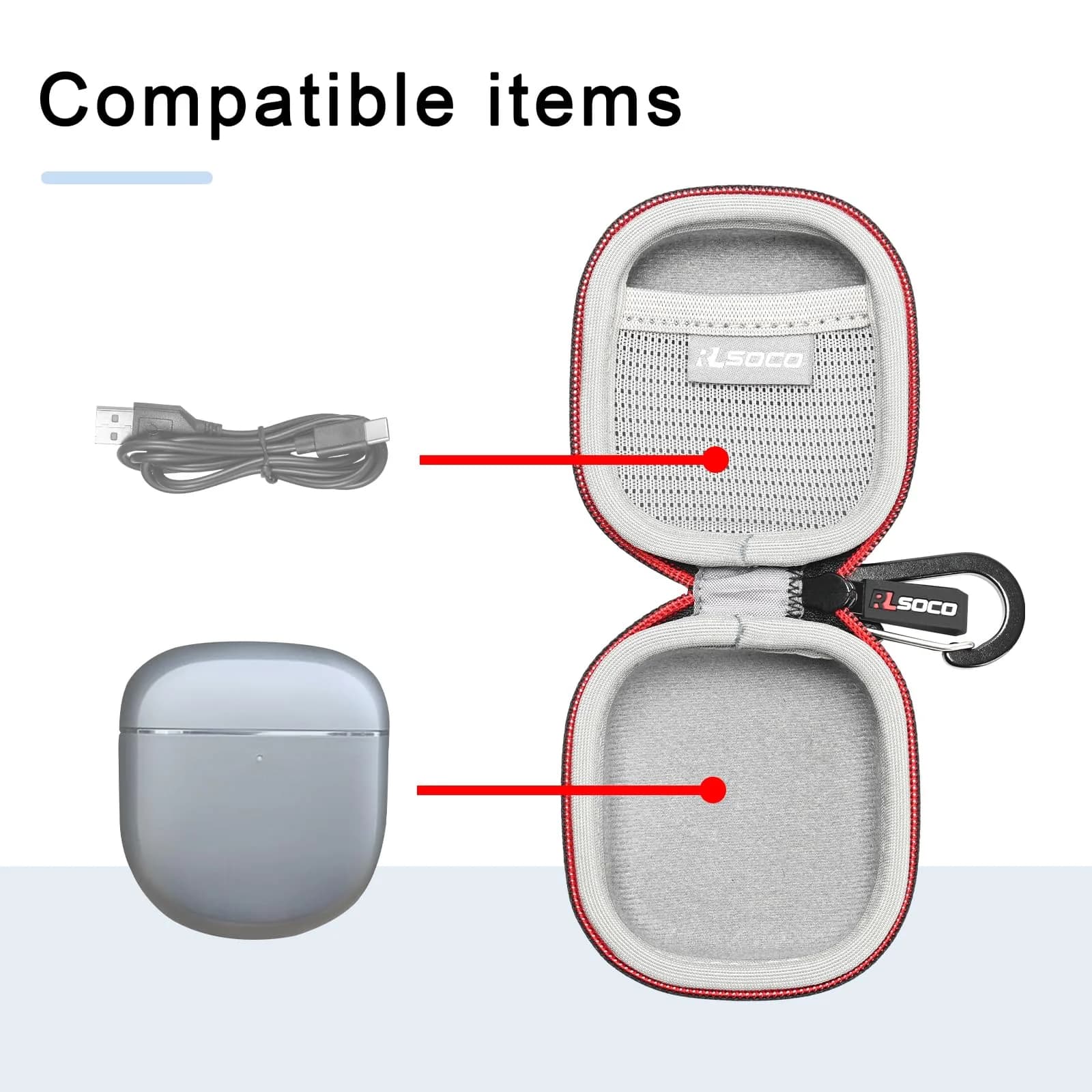 RLSOCO Black Carrying Case for Bose QuietComfort Ultra Earbuds II | Compact & Protective - view 4