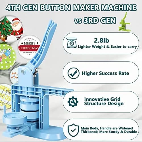 MK.Bear Button Maker Machine Multiple Sizes 25mm, 32mm & 58mm | DIY Badge Press Kit for Crafts thumbnail 2