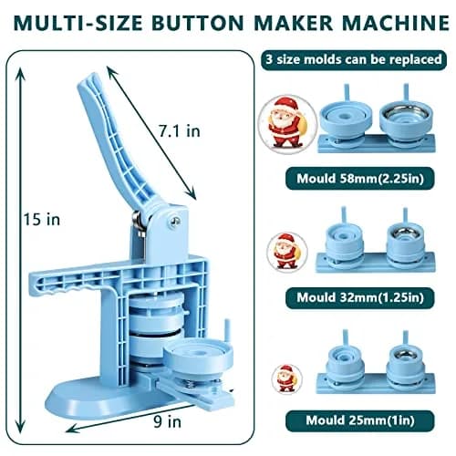 MK.Bear Button Maker Machine Multiple Sizes 25mm, 32mm & 58mm | DIY Badge Press Kit for Crafts thumbnail 3