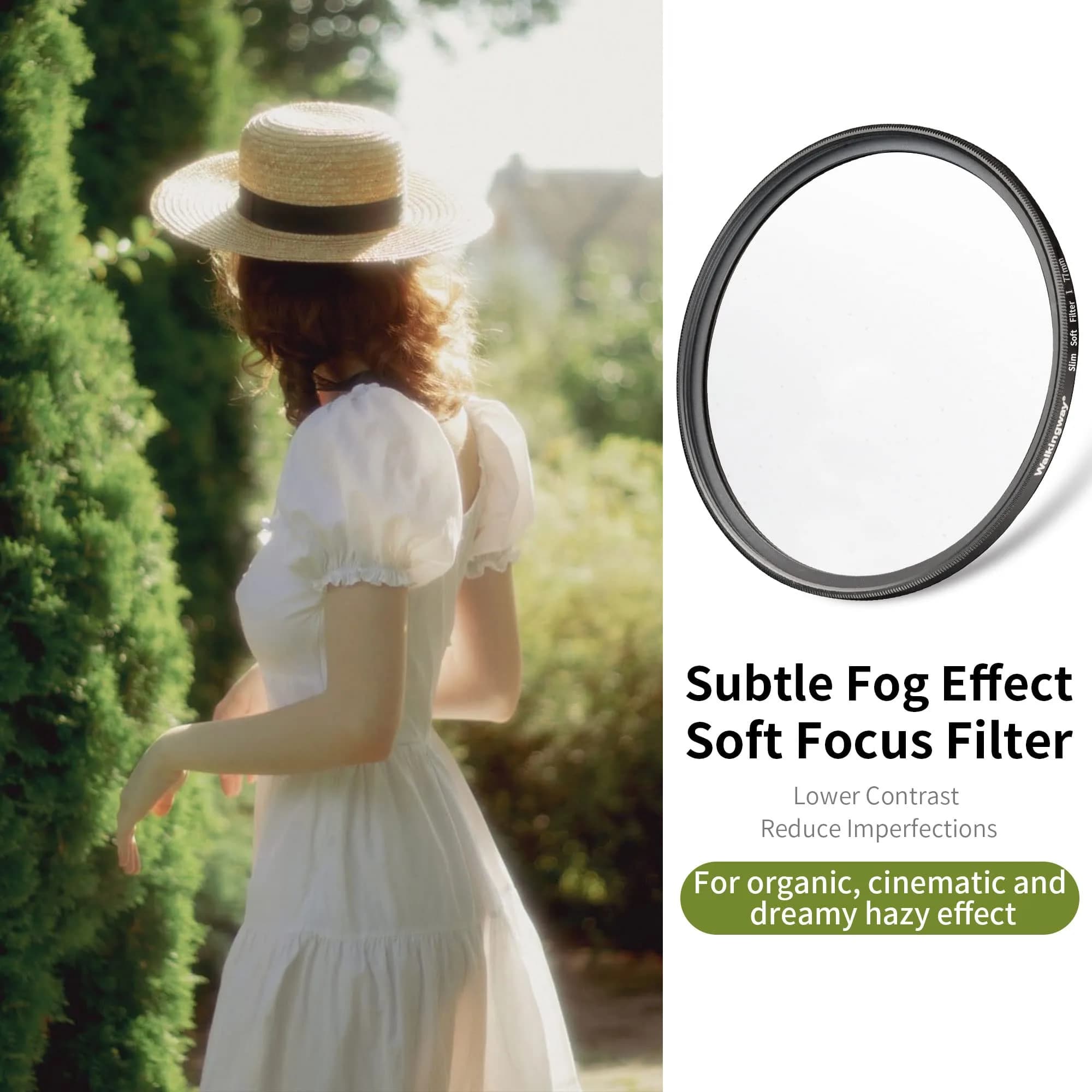 Walking Way White Pro Mist Diffusion Lens Filter 49mm (1.93" x 1.93" x 0.12") | Soft Glow Effect for Video, Vlog, Portrait - view 2