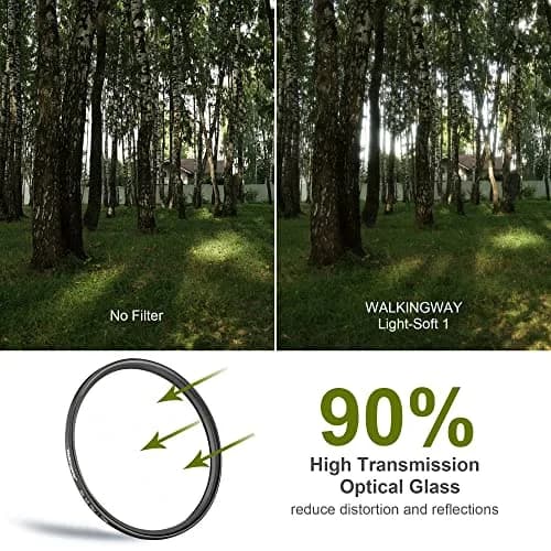 Walking Way White Pro Mist Diffusion Lens Filter 49mm (1.93" x 1.93" x 0.12") | Soft Glow Effect for Video, Vlog, Portrait thumbnail 3
