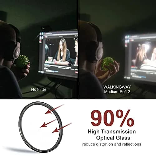 Walking Way 67mm White Pro Mist Diffusion Lens Filter | Dreamy Fog & Soft Glow Effect for Video/Vlog/Portrait thumbnail 4